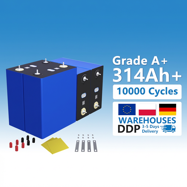 Valcon 3.2V 314Ah LiFePO4 Battery Grade a Prismatic LFP Cell 10000 Cycles for 12V 24V RV Marine Solar Storage DIY Free Busbars