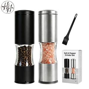 Premium Metal Salt & <b>Pepper</b> Mills Manual <b>Pepper</b> With Adjustable Ceramic Small Spice Mill for BBQ Customized Logo - Product Image 1