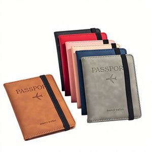 Porta Pasaportes Antirrobo con RFID, Diseño Transparente para Documentos, Organizador de Viaje de Cuero PU con Correa Elástica - Product Image 1