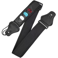 Réglable avec 3 supports de médiators de guitare sangle de guitare tête en cuir PU bandoulière en cuir pour accessoires de guitare basse