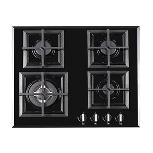 Hot Sale Four Burner Gas Stove Spare Parts and Burners Low Price Gas Hob Supplier Cap 220 OEM Iron Profesional Gas Cooktop Black