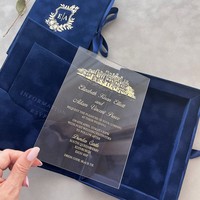 Свадебные пригласительные из акрила с золотой фольгой и дизайном логотипа, на бархатной бумаге, индивидуальные приглашения для девичника и церемонии