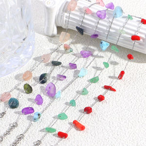 Bracciale Bohémien GOODLUCK in Pietra, Placcato Oro 18k, Acciaio Inossidabile con Cristalli Curativi, Gioiello Impilabile per Uso Quotidiano Femminile - Product Image 3