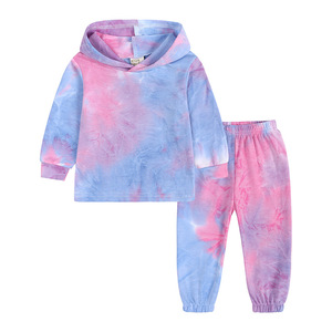 Conjunto de Ropa Infantil Tie Dye para Niños, Sudadera con Capucha y Pantalones, Conjunto de Ropa Moderna para Niñas, Traje Deportivo para Niños Personalizado - Product Image 6
