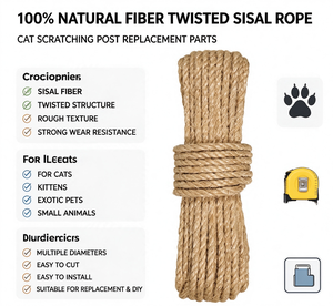 Corde en sisal torsadée 100 % fibres naturelles pour remplacement de poteaux à gratter pour chats, jouets pour animaux de compagnie et fournitures exotiques pour animaux. - Product Image 4