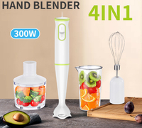 Mini mixeur électrique multifonction 4 en 1 portable pour la maison, mixeur à main, hachoir à légumes, mélangeur alimentaire, agitateur en acier inoxydable