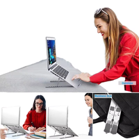 Support portable ergonomique pour ordinateur portable, réglable en hauteur, double fourche, vertical, en aluminium, pliable, pour bureau