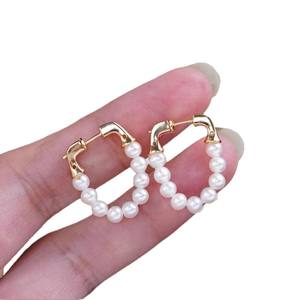 Boucles d'oreilles en argent S925 22517 à faire soi-même avec perles, boucle d'oreille tendance avec perles de 2 à 4 mm, support creux multi-perles de 2 à 4 mm - Product Image 5