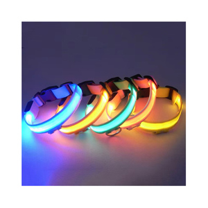 Batterie rechargeable alimentée par led clignotant lueur sombre portable soirée chat chien sans lacet collier confortable collier pour animaux de compagnie ceinture de cou - Product Image 1