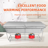 Meilleures ventes : Réchaud de buffet jetable pleine taille avec grille métallique, réchaud alimentaire jetable, ensemble de réchauds de buffet pour fête