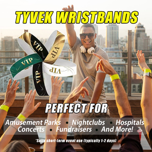 Bracelets en Tyvek personnalisés en gros, bracelets imperméables imprimables, billets d'identification, papier promotionnel, bracelets personnalisés - Product Image 6