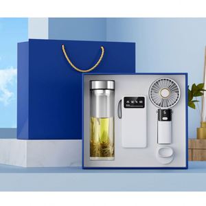 FX <b>Novelty</b> Promotional Corporate Business Gifts Souvenirs Power Bank Mini Fan Glass Cup Gift Set Umbrella Custom logo Gift Set - Product Image 3