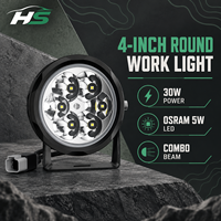 HSSH Phare LED de Conduite 4 Pouces à Faisceau Combiné 9-36V 6000K Lampe Auxiliaire Ronde pour VTT UTV Camion SUV