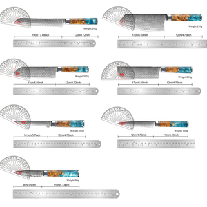 Juego de 7 cuchillos de cocina de Damasco con cuchillo de <span class=keywords><strong>chef</strong></span>, Santoku, para pan y deshuesar, cuchillos profesionales ultra afilados con mango de resina - Product Image 6