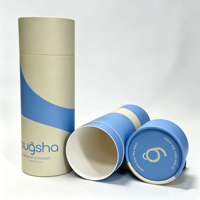 Tube en papier biodégradable et recyclable pour thé en vrac, avec étiquetage personnalisé, finition mate et bord roulé