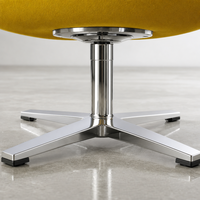 Fauteuils de salon modernes en cuir pivotants avec pieds en métal et mousse haute densité noire