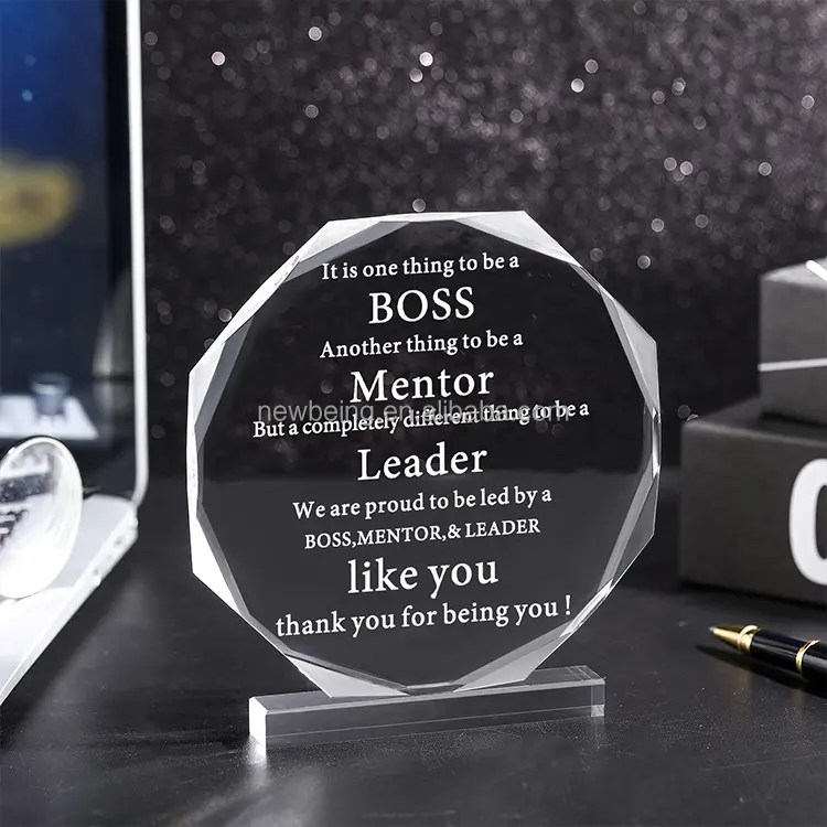 Presente para placa apreciação chefe Funny Work Presentes Acrílico Masculino Boss Desk Sign Aniversário Paperweight