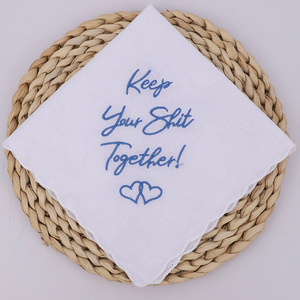 Happytears Fazzoletto Ricamato in Puro Cotone, Piccolo Asciugamano Quadrato Decorativo, Regalo di Nozze - Product Image 4