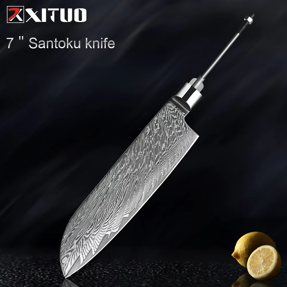 Acier Damas VG10 à 67 couches Santoku 7DPDMCR5d