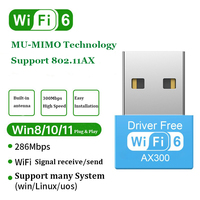 Controlador gratuito Xindaba AX300 de alta velocidad 802.11AX WiFi6 Adaptador inalámbrico USB WiFi con antena incorporada