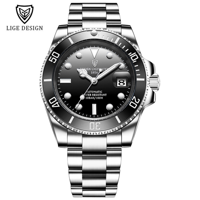 【新品/即日無料発送】LIGE 6801 機械式 自動巻き ダイバーズ LIGE 6801 Automatic Mechanical Watches for Men - Stylish