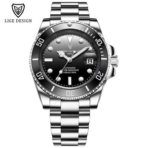 <span class=keywords><strong>LIGE</strong></span> 6801 relojes mecánicos automáticos regalo de moda hombres de acero inoxidable impermeable deporte de negocios para Hombre <span class=keywords><strong>Reloj</strong></span> de pulsera - Product Image 6