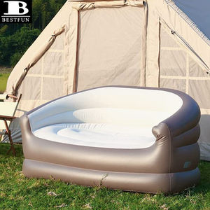 Divano Gonfiabile <span class=keywords><strong>Deluxe</strong></span> a Due Posti con Rivestimento in Velluto, Pieghevole e Portatile per Campeggio, Picnic, Casa e Tenda - Product Image 1