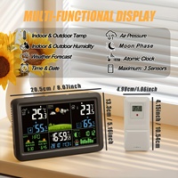 Réveil numérique LCD radiocommandé 5107-1, station météo sans fil USB OEM, capteur de température et d'humidité intérieur/extérieur