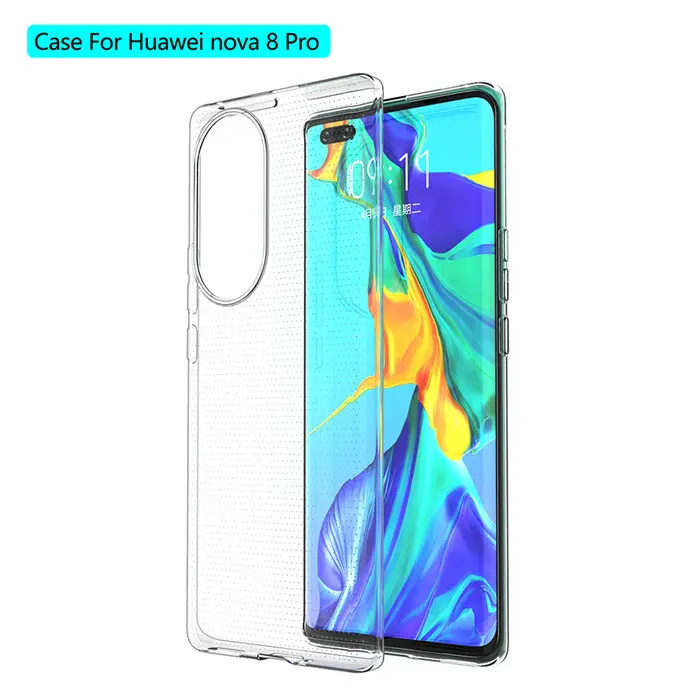 Custodia morbida in TPU da 0.8mm per Huawei Honor 60 70 50 Pro Nova 8i X7/Play 30 Plus P40 Pro + Cover posteriore invisibile ultrasottile