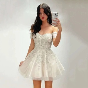 Nuevo Vestido de Verano de Moda, Color Rosa Satinado, con Hombros Descubiertos, Estilo Burbuja, Mini Vestido hasta la Rodilla, Elegante para Cócteles y Fiestas - Product Image 4