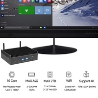 Mini PC de jeu sans ventilateur Barebone Intel Industrial I3 I5 I7 personnalisé Win10 Linux ordinateur sans ventilateur HTPC moniteur TV plus petit ordinateur de bureau