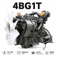 Moteur diesel industriel ISUZUU 4BG1T 4,3 L 4 cylindres 98 ch 2200 tr/min pour excavatrice, machines de construction, groupe électrogène