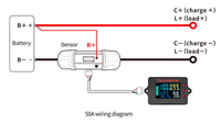 Probador de Baterías Digital Profesional PZEM-037XH, Contador de Coulomb con Pantalla LCD a Color, Medidor de Capacidad de 12V/24V/100V 50A para Baterías de RV/Solar