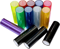 PVC Vinyle Phare De Voiture Stratification Film Anti-Rayures Eau Auto Guérison Noir Bleu Lampe 3 Plis Teinte Wrap Feuille Autocollant Revêtement