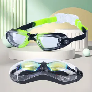 Di alta qualità nero verde morbida visione chiara Anti-nebbia di protezione occhiali comodi da nuoto occhiali per bambini