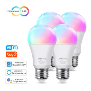 Lámpara LED con Control Inteligente, Bombilla Regulable Inteligente, E27, WiFi, 15W, 18W, RGB, Compatible con Alexa, Asistente de Google