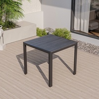 Fauteuil d'extérieur empilable avec assise et dossier en lattes WPC, structure métallique anti-corrosion, imperméable, pour ensemble de jardin, chaise de salle à manger