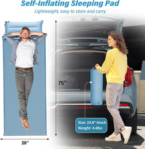 Ensemble de trois pièces coussin de couchage auto-gonflant compact matelas isolé épais Durable oreiller Portable sac sec pour voiture Camping - Product Image 3