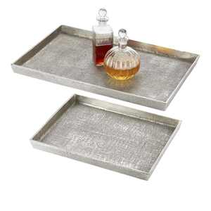 Plateau de service en aluminium doré pour centres de table Offre Spéciale nouveau design plat de service en forme de rectangle meilleur vendeur - Product Image 5