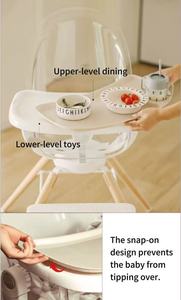 Chaise haute pivotante à 360 ° 3 en 1 pour enfants Chaise à bascule convertible avec rehausseurs en bois Plastique de qualité alimentaire pour bébés - Product Image 4