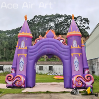 Arche de château gonflable géante, portail d'entrée de château de conte de fées, arche gonflable pour entrée, publicité, décoration de divertissement