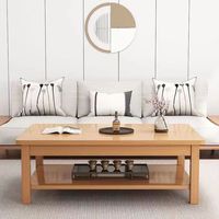Table basse moderne en bois massif pour salon et bureau, simple et écologique, idéale pour petits appartements, table rectangulaire pour le thé/la salle à manger