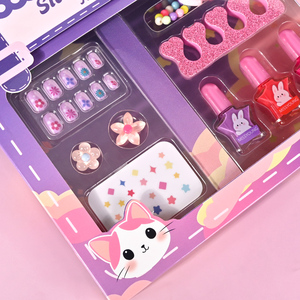 Kit complet de nail art DIY pour filles, autocollants pour ongles, paillettes, sans danger, non toxique, respectueux de l'environnement, facile à utiliser, vernis à ongles à base d'eau, cadeau créatif - Product Image 3