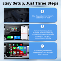 Kit Carlink de Transferencia Rápida y Estable, Adaptador Inalámbrico Carplay Android Auto Ai Box, Mapa Inteligente, Música, Car Play, Conversor USB para Auto y Moto