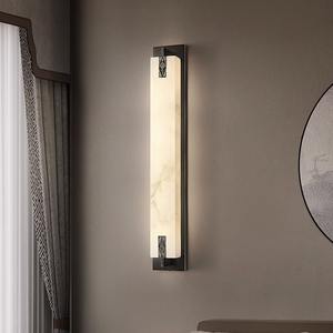 โคมไฟติดผนังหินอ่อนทองแดงทั้งหมด สไตล์จีนใหม่ ทันสมัย สร้างสรรค์ เหมาะสำหรับบันไดยาว ฉากหลังทีวี ห้องนั่งเล่น ห้องนอน โคมไฟข้างเตียง - Product Image 2