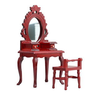 1:12 <span class=keywords><strong>Mini</strong></span> meubles coiffeuse en bois bricolage Miniature jouet maison de poupée meubles - Product Image 5