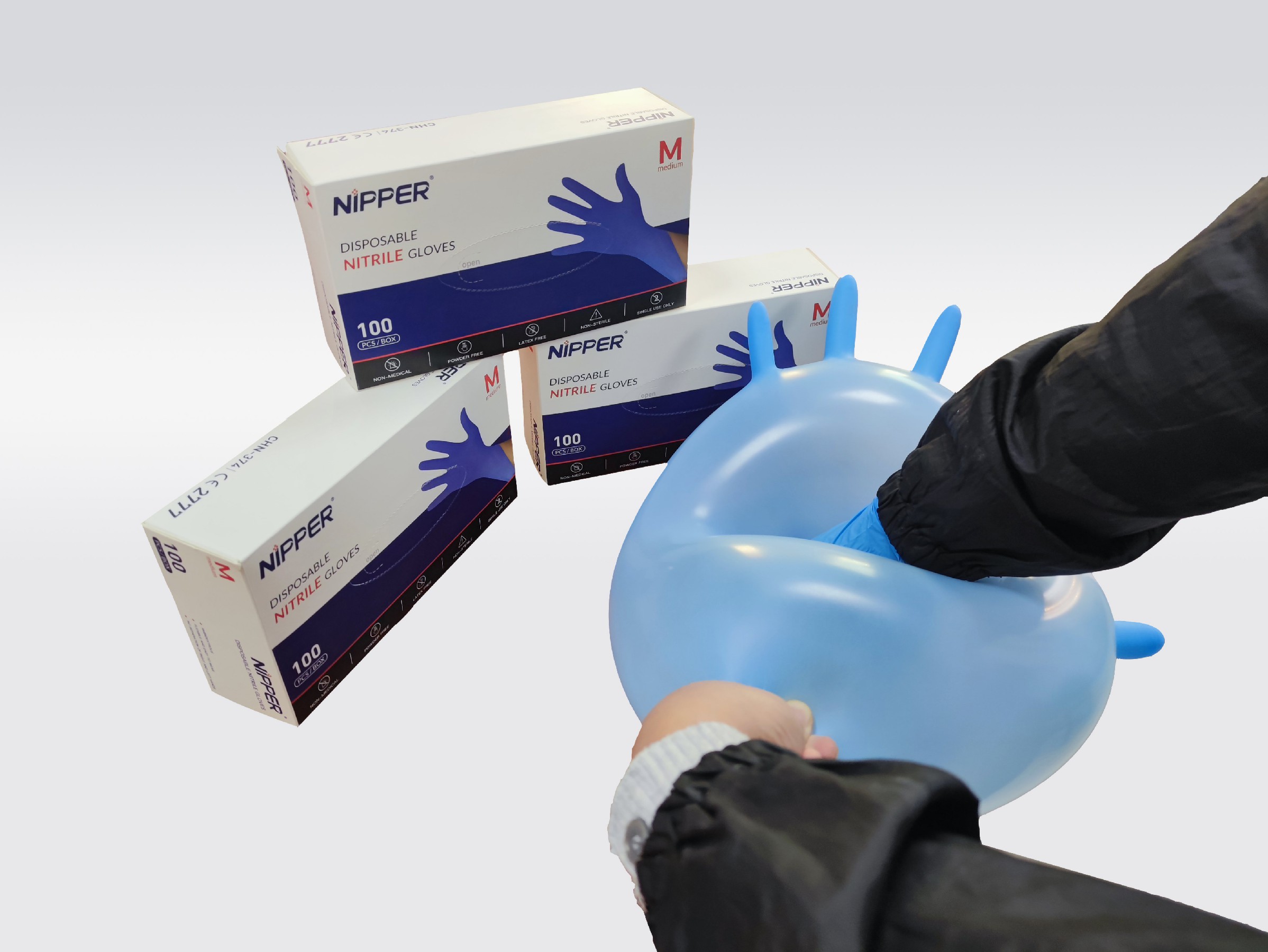 Disposable Nitrile Butadiene Rubber Gloves AQL1.5 AQL2.5