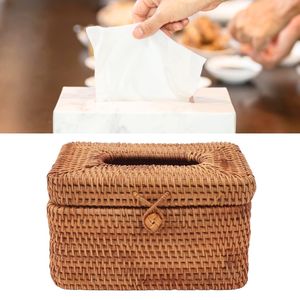 Organizador rectangular de ratán tejido a mano funcional Solución de almacenamiento de gran aspecto para una organización de oficina ordenada - Product Image 1