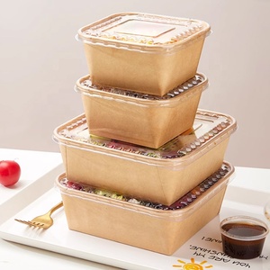 Chưa tẩy trắng nâu dùng một lần vuông nhỏ ăn trưa hộp takeout container với nắp để đi đưa ra Vỏ Sò cho thực phẩm - Product Image 6
