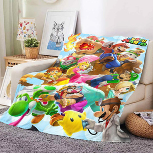 Coperta in Flanella Personalizzata con Stampa Digitale 3D a Tema Cartone Animato Fratelli Funghi e Principesse, Morbida al Tatto e Ottima <span class=keywords><strong>per</strong></span> il Calore - Product Image 3
